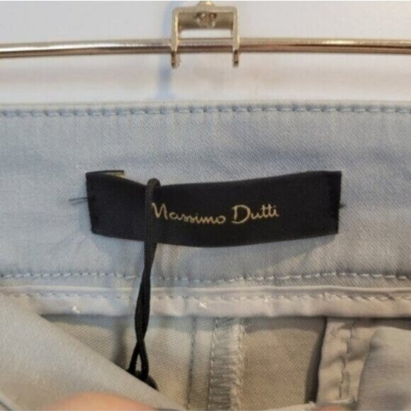 Massimo Dutti | High Rise Skinny Pants Light Silver Blue NWT - Picture 5 of 8